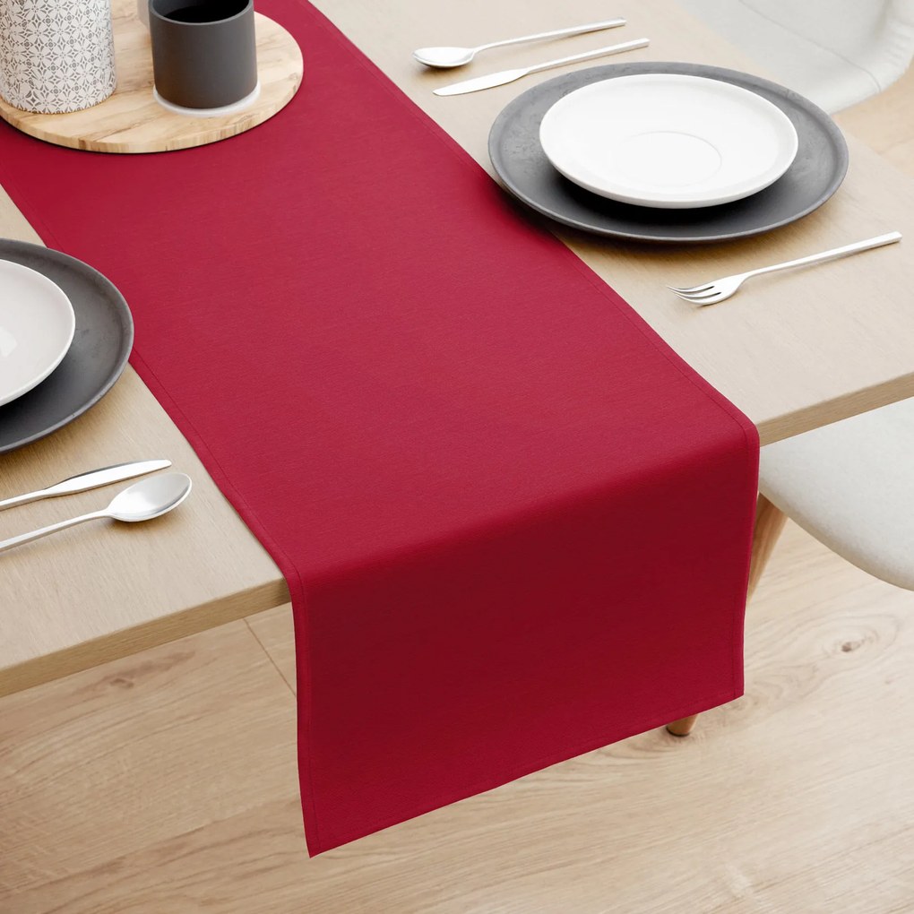Goldea vianočný behúň na stôl loneta - uni vínovo červený 35x180 cm