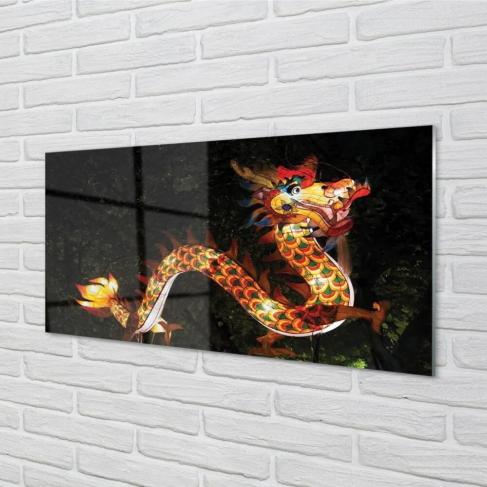 Sklenený obraz Japonský drak osvetlené 125x50 cm