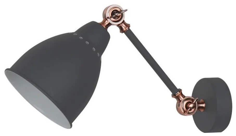 ITALUX MB-HN5010-1-B - Nástenná lampa SONNY 1xE27/60W/230V antracit