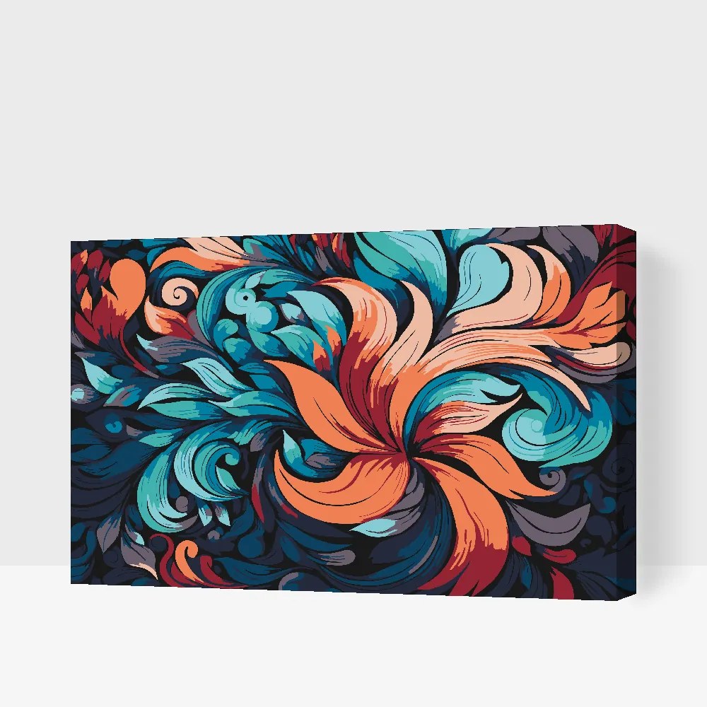 Gario Maľovanie podľa čísel Abstraktné listy Rozmery: 40 x 60 cm, Rámovanie: S vnútorným rámom