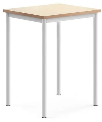 Stôl SONITUS, 700x600x900 mm, linoleum - béžová, biela