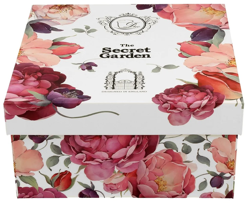 Porcelánová šálka na nohe s podšálkou Royal Spring Roses White 250 ml