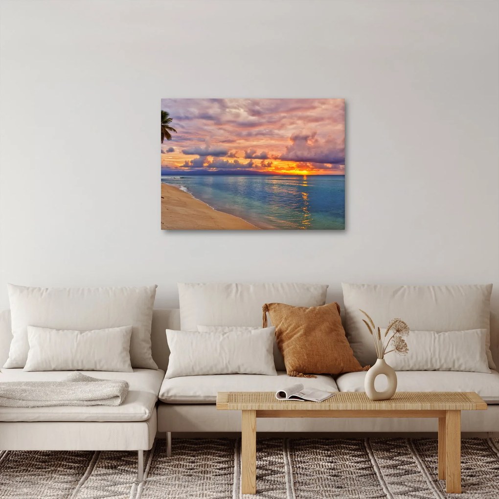 Obraz - Západ slnka na pláži (70x50 cm)
