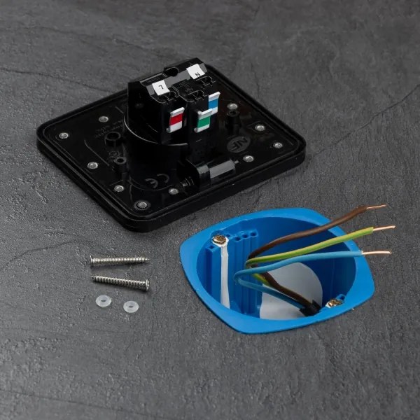 Solight 5B322B - Vonkajšia vstavaná podlahová zásuvka IP55 čierna obdĺžnikový