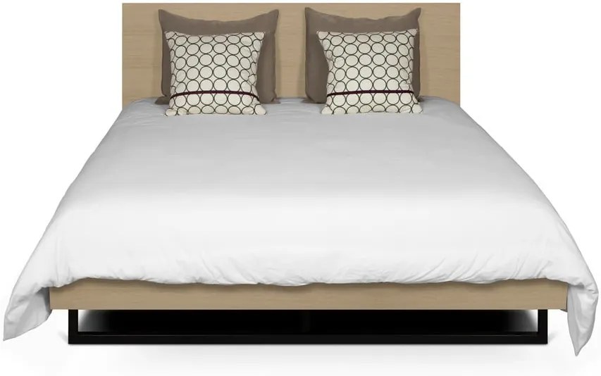 Svetlohnedá posteľ s nohami z ocele TemaHome Mara, 180 × 200 cm