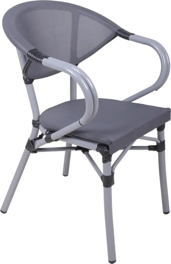 Sivá kovová záhradná stolička Toskana – Garden Pleasure