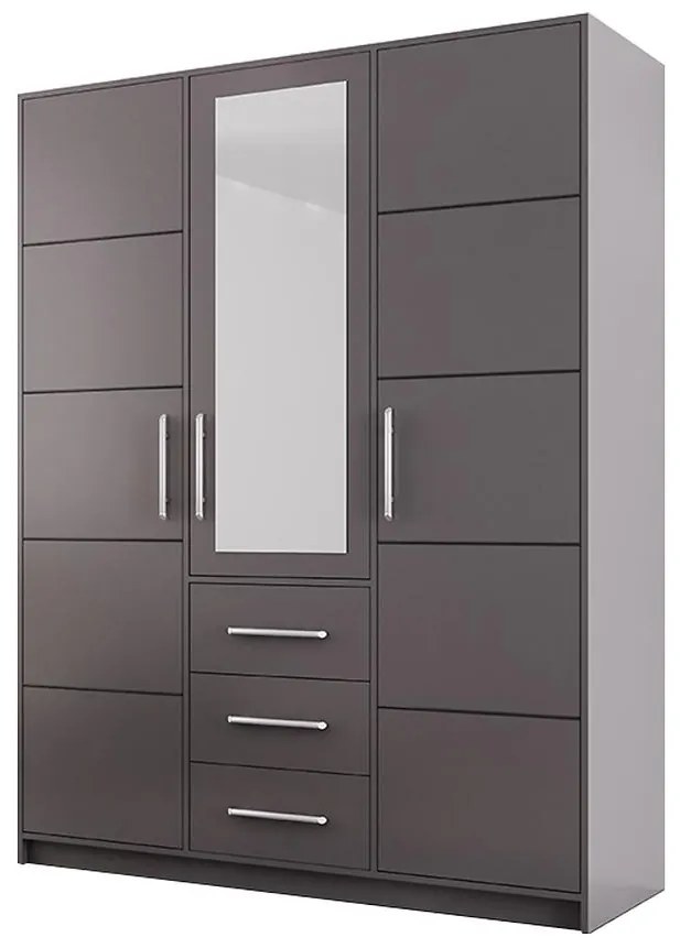 Skriňa  Bali D3 Grafit/zrkadlo