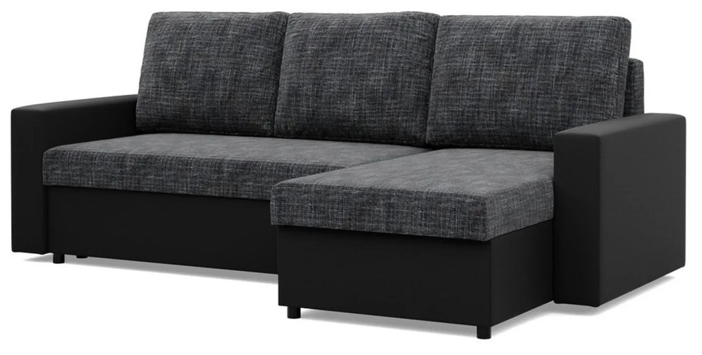 Rohová rozkladacia sedacia súprava LUNA Sivá/čierna I
