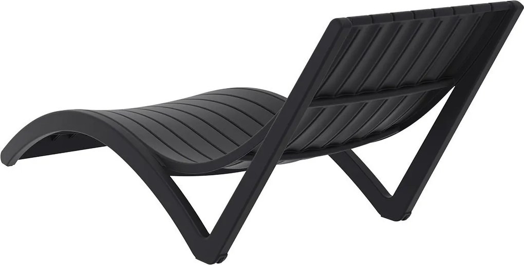 SLIM záhradné lehátko black