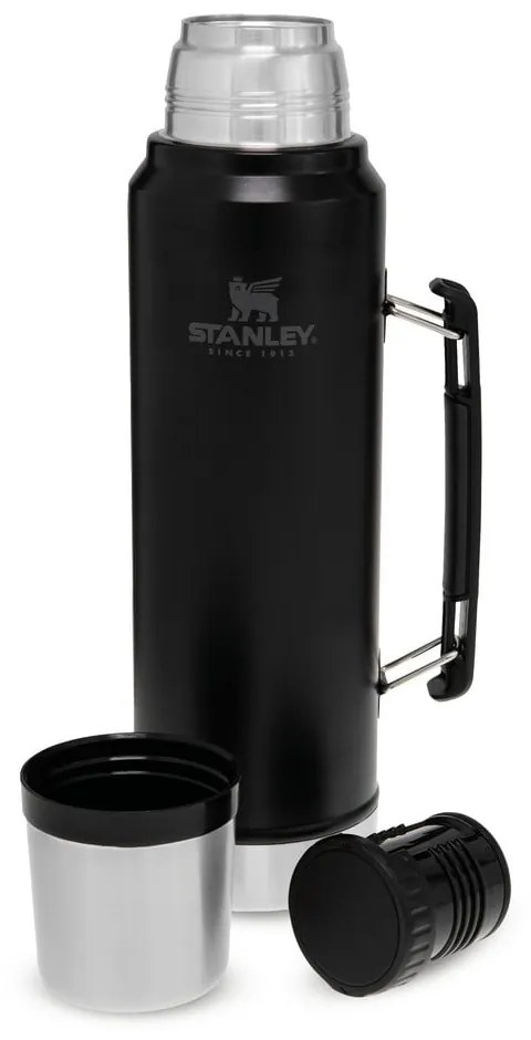 Čierna termoska s hrnčekom 1 l – Stanley