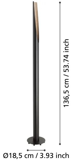 Eglo 900877 - LED Stojacia lampa BARBOTTO 1xGU10/4,5W/230V čierna/hnedá