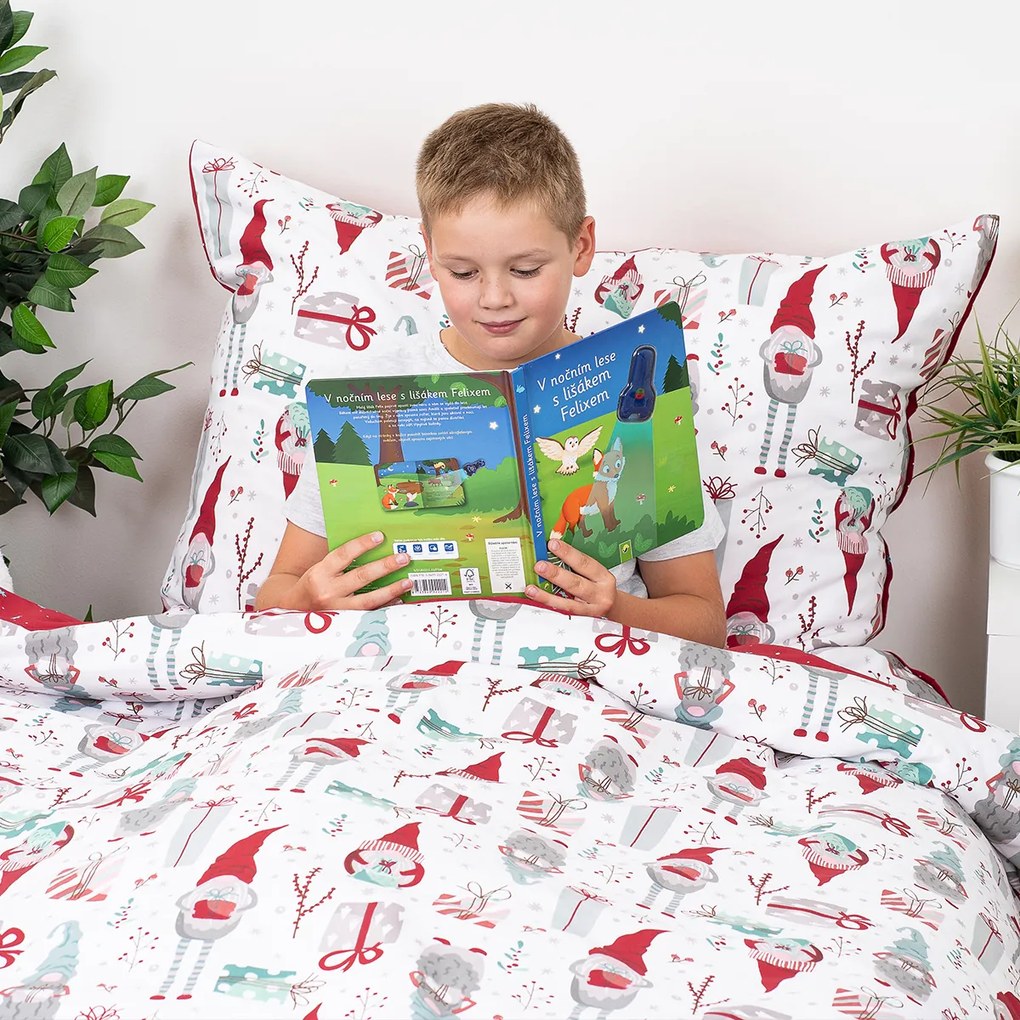 4Home Bavlnené obliečky Christmas Elf, 140 x 200 cm, 70 x 90 cm