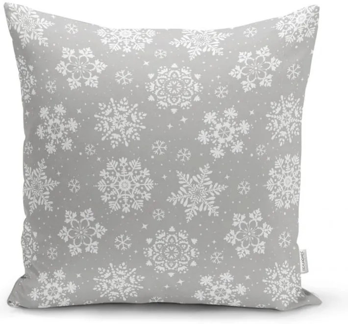 Súprava 4 vianočných obliečok na vankúš a behúň na stôl Minimalist Cushion Covers Snowflakes