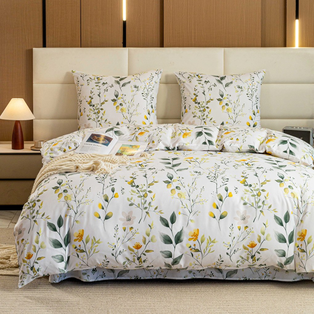 Obliečky z mikrovlákna CITRUS GARDEN biele Rozmer obliečky: 2 ks 70 x 90 cm | 200 x 220 cm