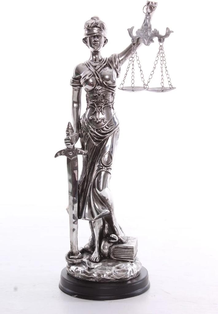 Socha spravodlivosti JUSTÍCIA (v. 33cm) vzor 931 - strieborná