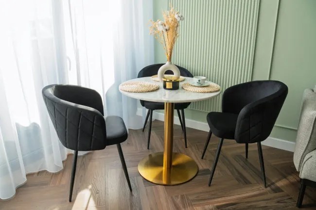 Jedálenská stolička HAMPTON zamatová, čierna