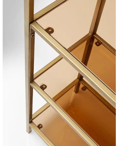 Loft policový regál zlatý 115x100 cm
