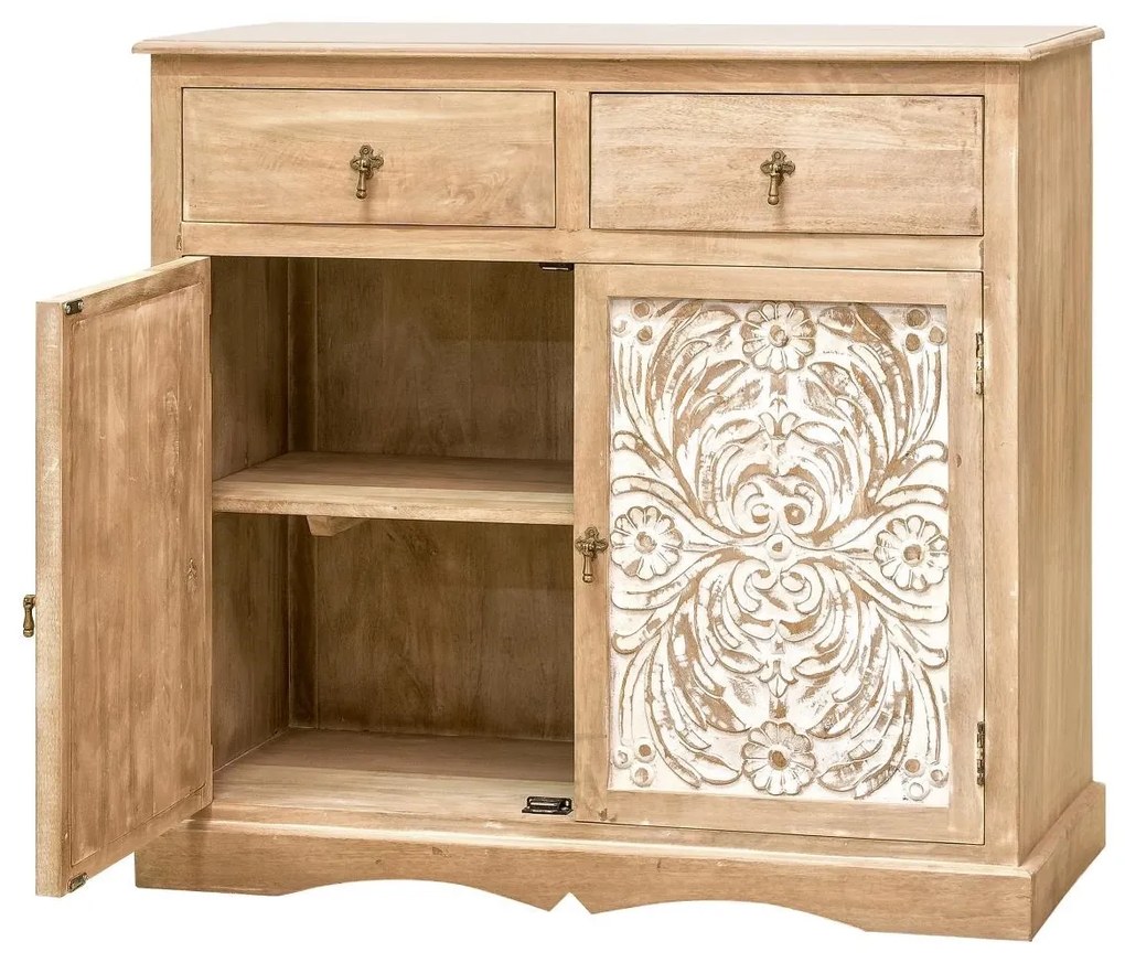 furniture-nabytek.cz - Komoda rustikálna z masívneho dreva mango 90x90x45