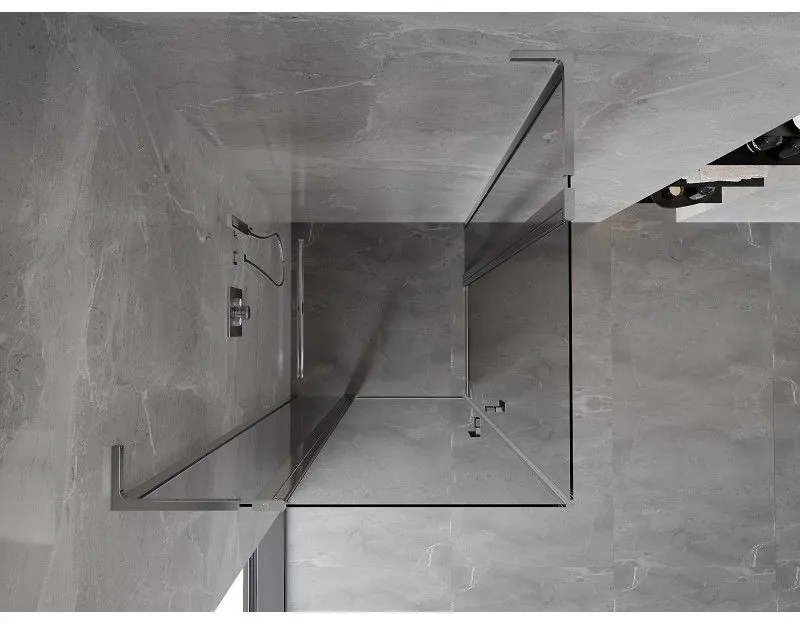 Mexen, Mexen Mist L Duo sklápací sprchový kút 90 x 90 cm, priehľadný, chróm - 8A4L-090-090-01-00