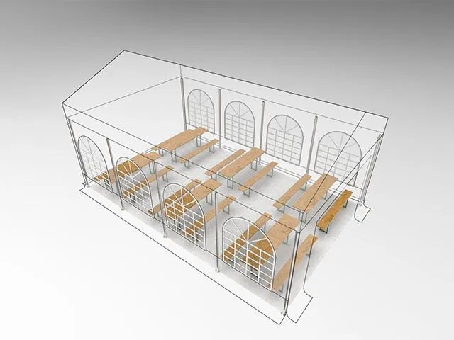 Pártystany-Jičín s.r.o. Party stan 5x8m - PVC Premium Ohňovzdorný Farba: Zelenobiela