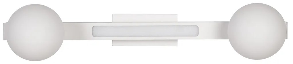 Nástenné svietidlo Magnet1, 2x biele sklenené tienidlo + 1x LED 13W, w