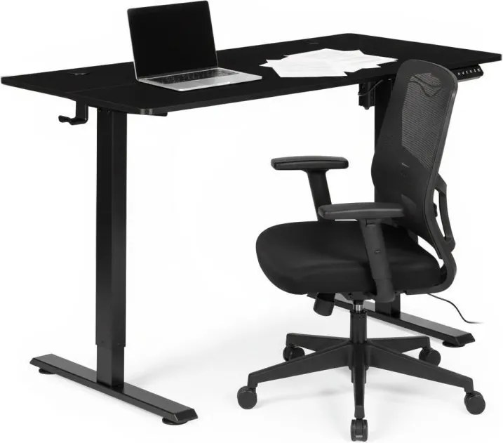 Elektrický nastaviteľný stôl 120 x 60 cm, nastaviteľná výška 72-117 cm, biely