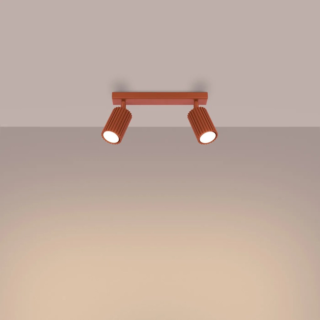 Bodové svietidlo Karbon, 2x okrovo červené kovové tienidlo, (možnosť polohovania)
