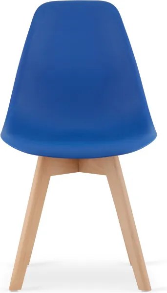 Set troch jedálenských stoličiek KITO modré / naturálne nohy (3 ks)