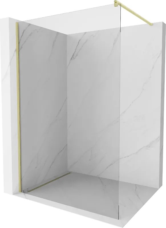 Mexen Kioto, sprchová zásteny typ Walk-In 155 x 200 cm, 8mm číre sklo, zlatý matný profil, 800-155-101-55-00