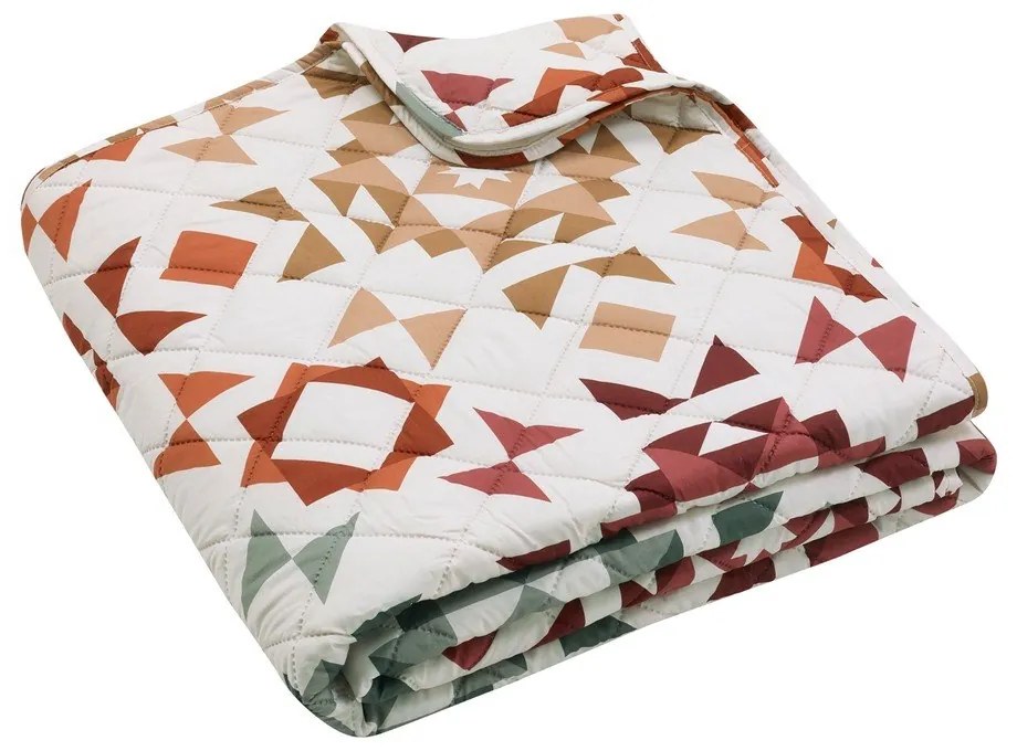 Béžový prešívaný pléd 220x230 cm Autumn Patchwork Geo – Catherine Lansfield