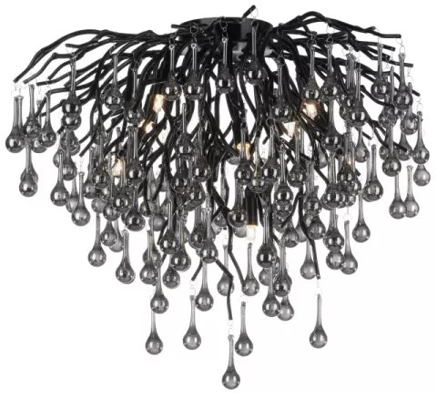 Paul Neuhaus 8091-18 - Prisadený luster ICICLE 9xG9/40W/230V priemer 50 cm čierny