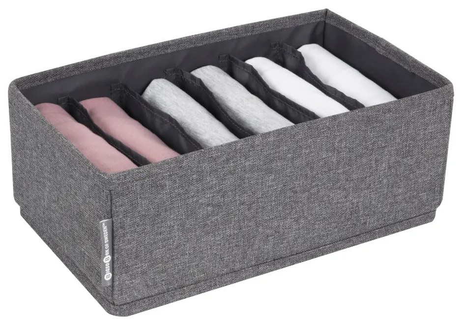 Sivý organizér do zásuvky s priehradkami Bigso Box of Sweden Drawer, 16,5 x 11 cm