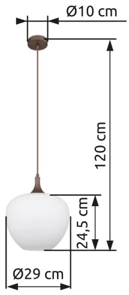 Globo 15548H1C - Luster na lanku MAXY 1xE27/60W/230V biela/hnedá