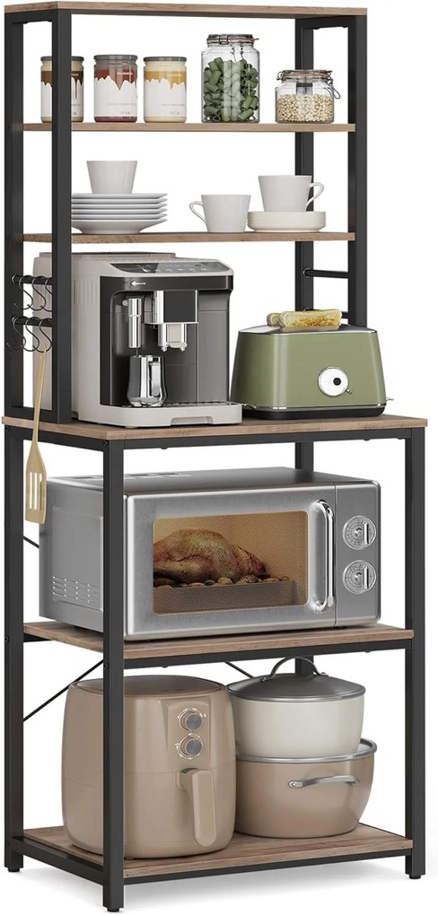 Kuchynský regál Vasagle Vogues 60 cm čierny/sivý