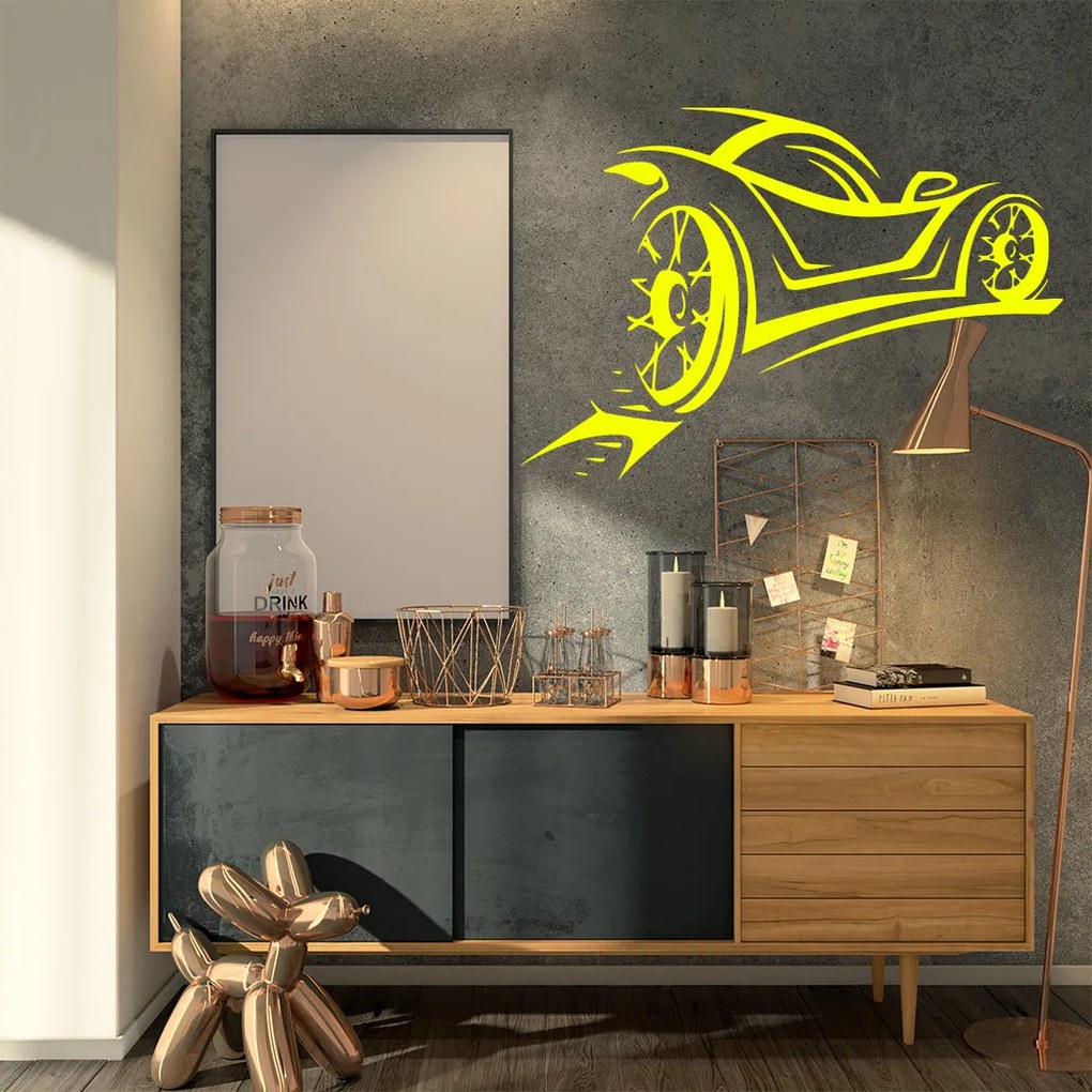 Veselá Stena Samolepka Športové auto Farba: šedá, Veľkosť: 40 x 27 cm