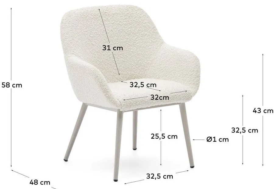 Biela detská stolička Konna – Kave Home