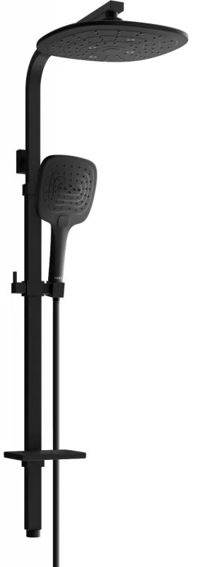 Mexen - Q17 sprchový set s hornou hlavicou Circle, čierna, 798171795-70