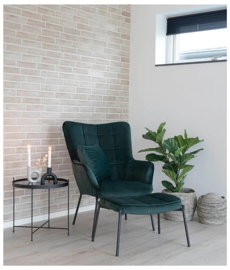 Zelené zamatové kreslo Glasgow – Bonami Essentials