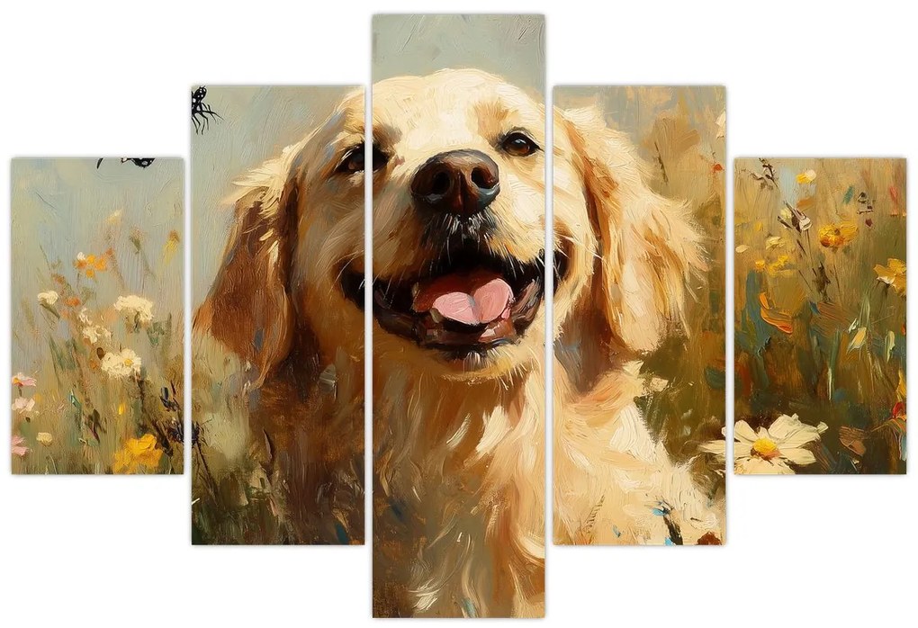 Obraz - Šťastný psík (150x105 cm)