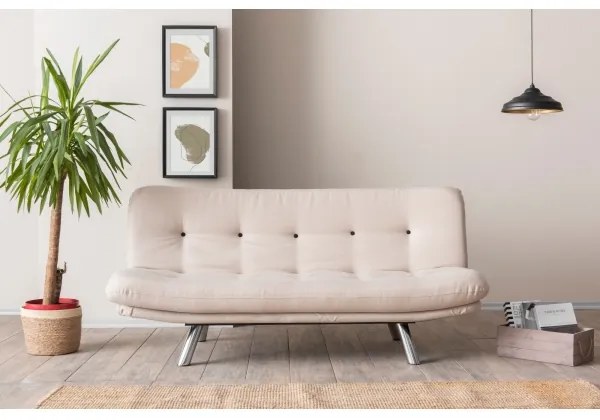 Dvojmiestná rozkladacia pohovka BAKU krémová