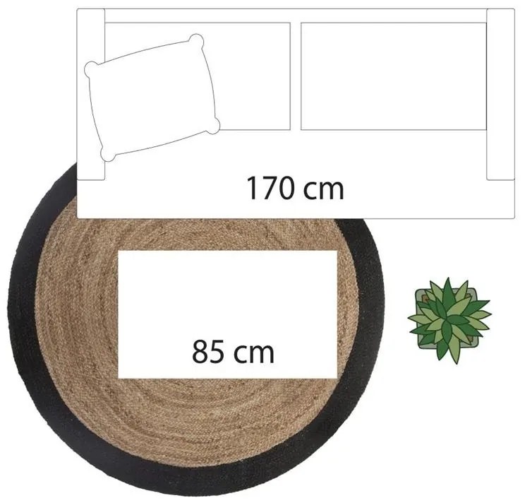 Okrúhly jutový koberec 120 cm