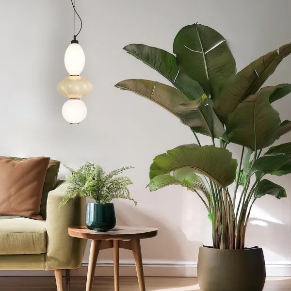 LED Luster na lanku ASCOLI LED/18W/230V pr. 20 cm béžová