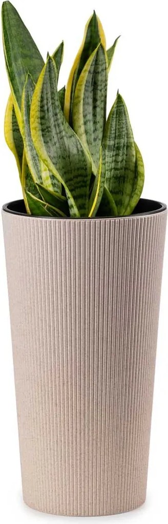 PLASTOVÝ KVETINÁČ URBANIKA ECO SADA 2KS 57X30 CM+46,6X25,5 CM BÉŽOVÁ