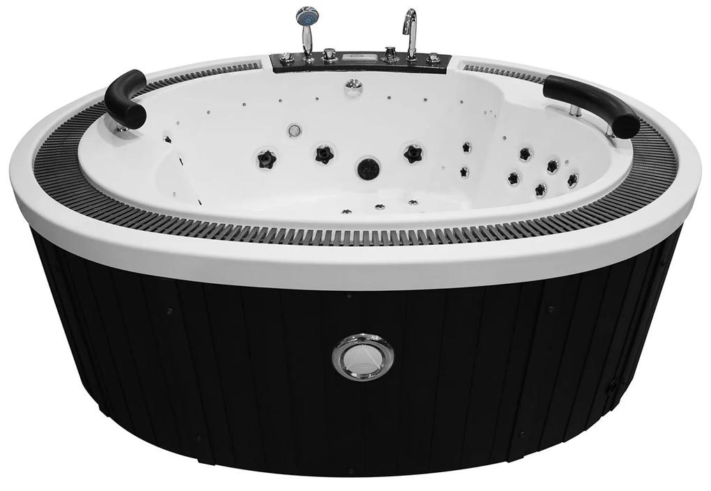 M-SPA - Kúpeľňová vaňa s čiernym krytom a hydromasážou 210 x 170 x 70 cm