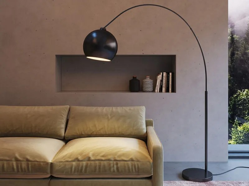 Deal stojaca lampa čierna 175 cm