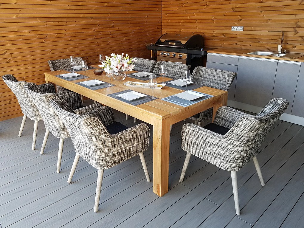 DEOKORK Teakový masívny stôl MONTE CARLO 240 cm