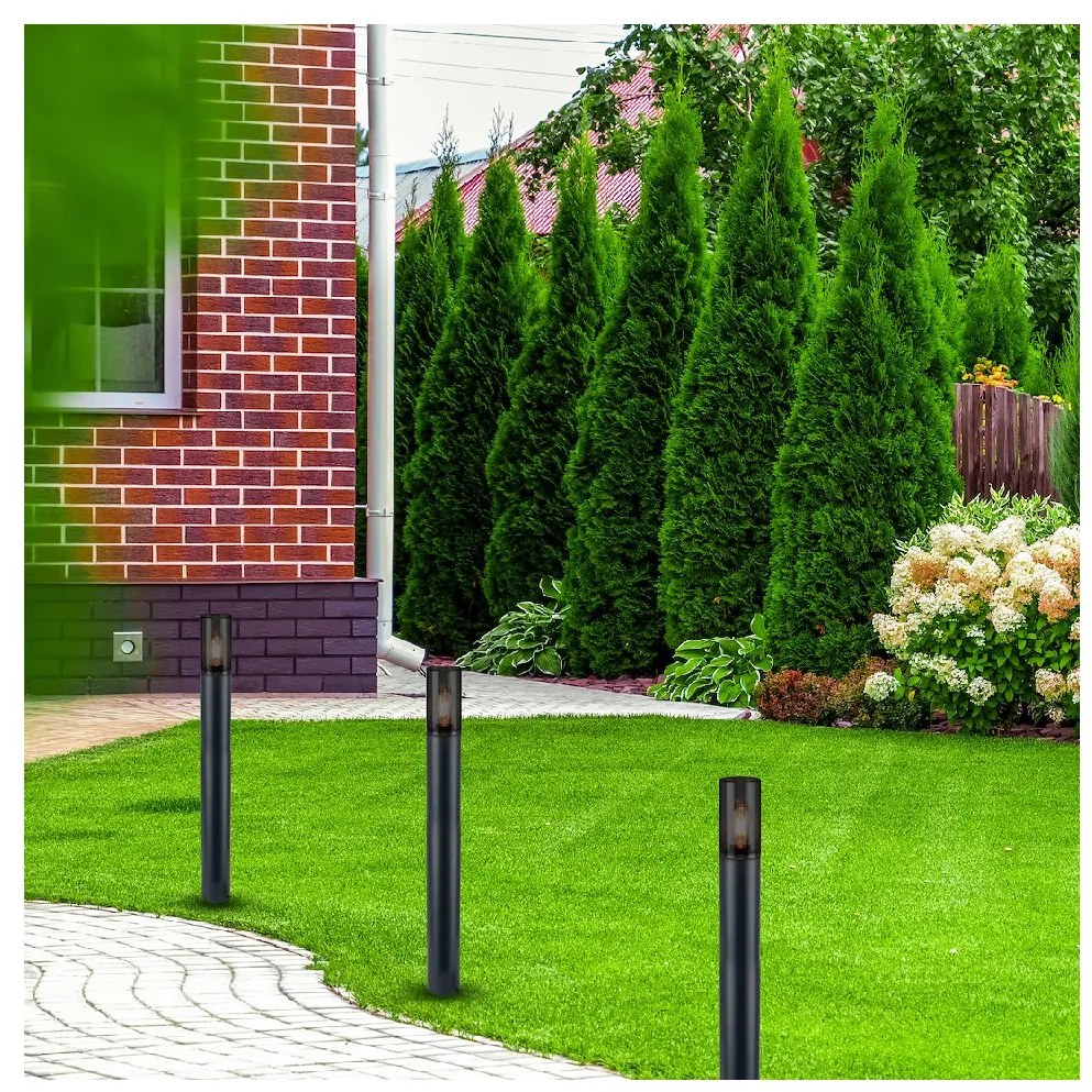 Ecolamp Exteriérové svietidlo Harlem, 1x plastové/čierne kovové tienidlo, (80 cm)