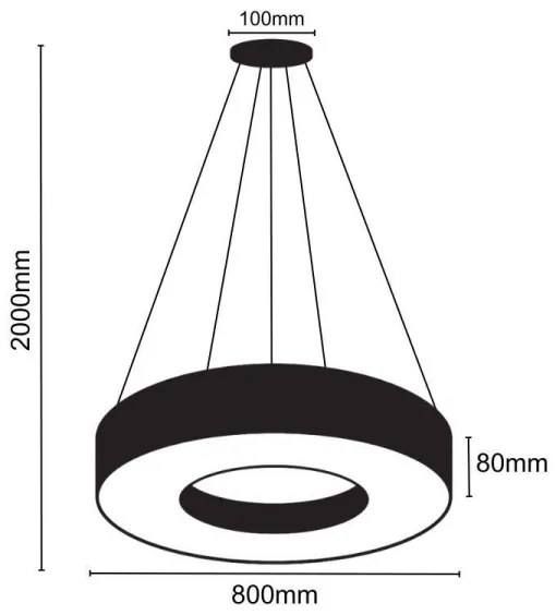 LED Luster na lanku LED/40W/230V 4000K pr. 80 cm