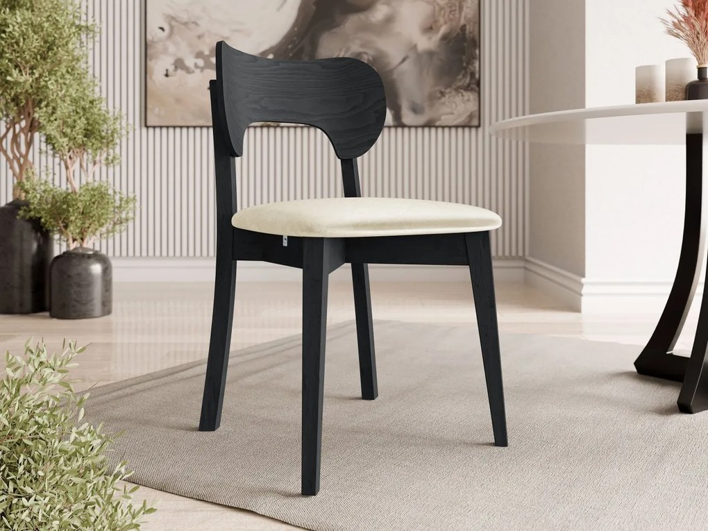 Čalúnená jedálenská stolička KT64, Dostupné poťahy: Magic Velvet 2219, Farby: czarny