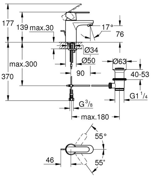 GROHE 32883000 - Umývadlová batéria GET, veľkosť S, lesklý chróm
